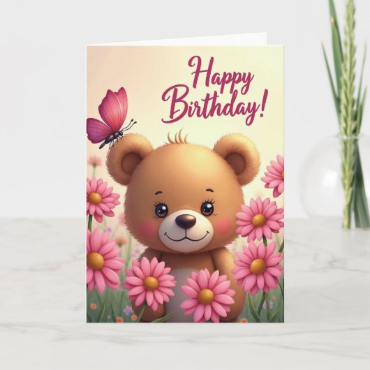かわいい子熊の誕生日カード カード (正面)