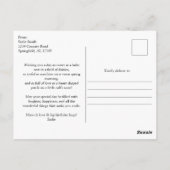 かわいい子牛がデイジー畑でお誕生日パーティー、田舎の誕生日 ポストカード (裏面)