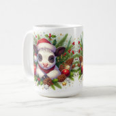 かわいい子牛のフェスティバルクリスマスアレンジメント コーヒーマグカップ (正面左)
