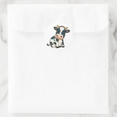 かわいい子牛の漫画スタイル ラウンドシール (バッグ)