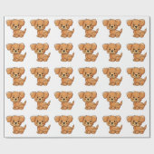かわいい子犬おもしろいと頭が切れるかわいい ラッピングペーパー (フラット)
