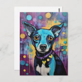 かわいい子犬おもしろい犬ミックスメディアアニマルペット ポストカード (正面/裏面)