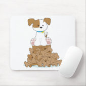 かわいい子犬および骨 マウスパッド (マウス)