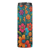 かわいい子犬お洒落とフォークアートの花 タンブラー (裏面)