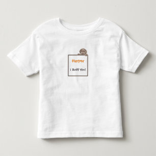 かわいい子犬かわいいフレーム名前をカスタムする トドラーTシャツ