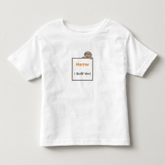 かわいい子犬かわいいフレーム名前をカスタムする トドラーTシャツ