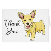 かわいい子犬がウェルシュコーギーに感謝 (正面横)