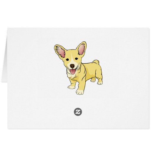 かわいい子犬がウェルシュコーギーに感謝 (裏面横)