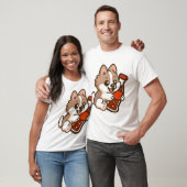 かわいい子犬がソーダボトルを抱っこ Tシャツ (ユニセックス)