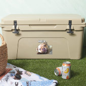 かわいい子犬がハローフォンの装飾を言う シール (クーラー)