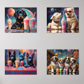 かわいい子犬が世界から飲むミルクシェイク (正面)