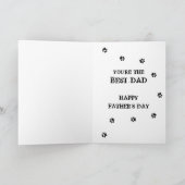 かわいい子犬が父の日のカードをおさえる カード (内部)