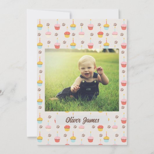 かわいい子犬たちダックシュント誕生日ポーティ 招待状 (裏面)