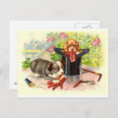 かわいい子犬たち2つのヴィンテージはがき ポストカード (正面/裏面)