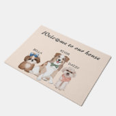 かわいい子犬たち ドアマット (アングル)