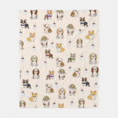 かわいい子犬たち フリースブランケット (正面)