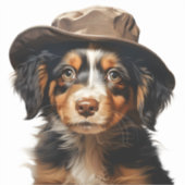 かわいい子犬たち。子供部屋クリップアートS1 シール (正面)