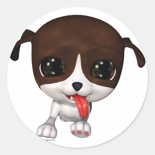 かわいい子犬たち: PawPaw Roundスタンプ ラウンドシール (正面)