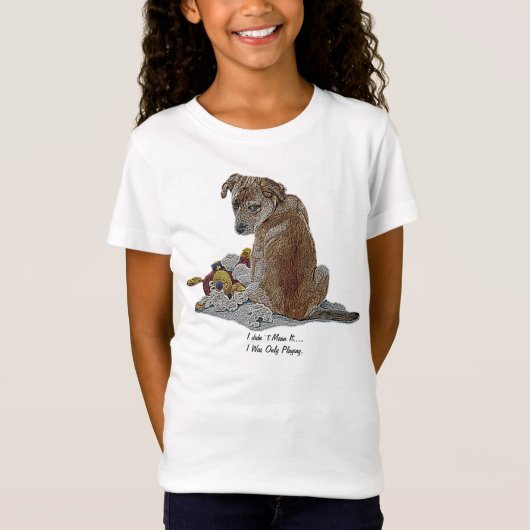 かわいい子犬とテディーの小さな茶色の犬 Tシャツ (正面)