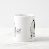 かわいい子犬とハッピーケシャンドッグ コーヒーマグカップ (中央)