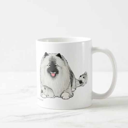 かわいい子犬とハッピーケシャンドッグ コーヒーマグカップ (右)