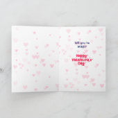 かわいい子犬とハートバルーンバレンタイン シーズンカード (内部)