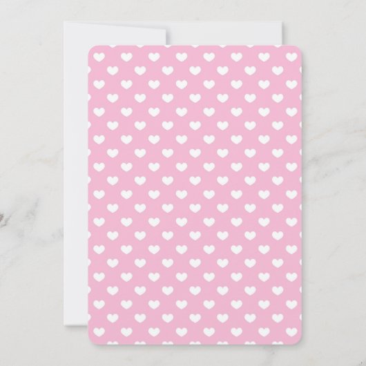 かわいい子犬とハートピンク赤ちゃんシャワー 招待状 (裏面)