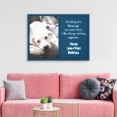 かわいい子犬とパパネイビーブルーの休日の写真 キャンバスプリント (インサイチュ (リビング))