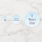 かわいい子犬とパーティーハット誕生日 コンフェッティ (裏面)