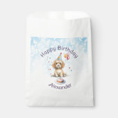 かわいい子犬とパーティーハット誕生日 フェイバーバッグ (正面)