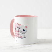 かわいい子犬と子猫の最高の友達 マグカップ (正面左)