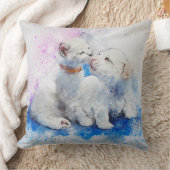 かわいい子犬と子猫 クッション (ブランケット)