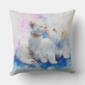 かわいい子犬と子猫 クッション (裏面)