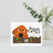 かわいい子犬と子猫 ポストカード (スタンド正面)