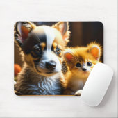 かわいい子犬と子猫 マウスパッド (マウス)