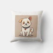 かわいい子犬と居心地の良い休憩を取る クッション (裏面)