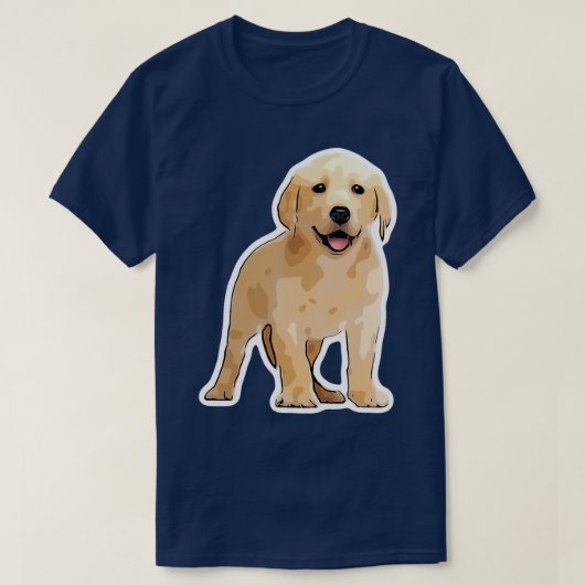 かわいい子犬と犬のデザインラブラドール Tシャツ (デザイン正面)