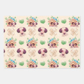 かわいい子犬と犬の家の少年 ラッピングペーパーシート (正面)