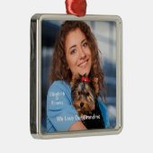 かわいい子犬と私はおばあちゃんの家族がパーソナライズ大好き メタルオーナメント (右)