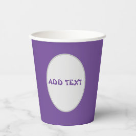 かわいい子犬と花パープルテーマ 紙コップ