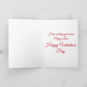 かわいい子犬と赤いハートバレンタインデーのカード シーズンカード (内部)