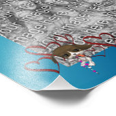 かわいい子犬と赤いハート動物フレームテンプレート フォトプリント (角)