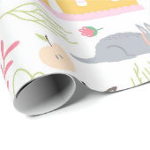 かわいい子犬と鳥の赤ちゃんシャワー ラッピングペーパー (ロールコーナー)