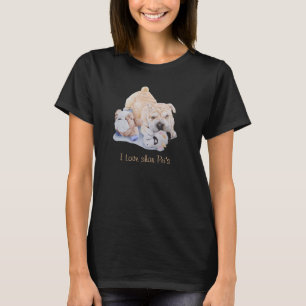 かわいい子犬のおもしろいのスローガンを用いるshar pei犬のポートレート tシャツ