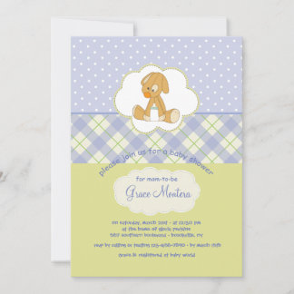 かわいい子犬のおもちゃのシャワーカード 招待状