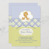 かわいい子犬のおもちゃのシャワーカード 招待状 (正面/裏面)