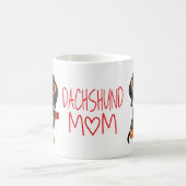 かわいい子犬のお母さん贈り物漫画ダックスフント コーヒーマグカップ (中央)