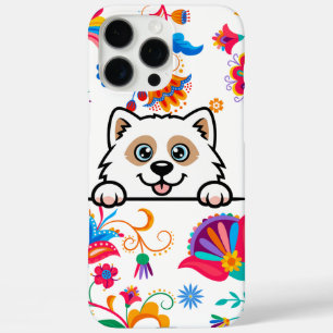 かわいい子犬のぞきフローラ電話ケース – 犬愛好家 iPhone 16 PRO MAXケース