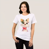 かわいい子犬のアイコン トライブレンドＴシャツ (正面全面)