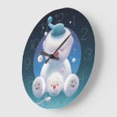 かわいい子犬のアイスシェーバー ラージ壁時計 (傾斜)